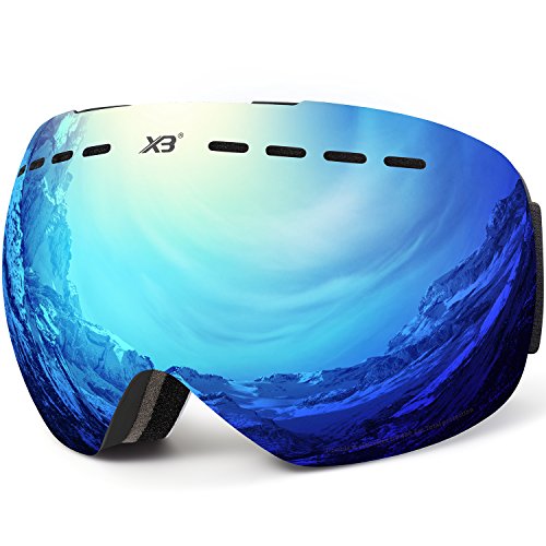 Ski goggles, Mens Women Skiing goggles Adults Over Glasses OTG Antifog