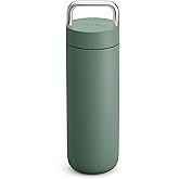 Fellow 20 oz Carter Carry Water Bottle - Leak-Proof Lid, Vacuum Insulated Stainless Steel Tumbler, Keeps Heat for 12 Hours/Stays Cold for 24 Hours, Stainless Steel Handle, Dishwasher Safe,Smoke Green