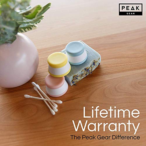 Travel Containers, Silicone Cosmetic Cream Jars - NEW DESIGN -Leak-proof, TSA Size for Toiletries (3-Jar Pack)