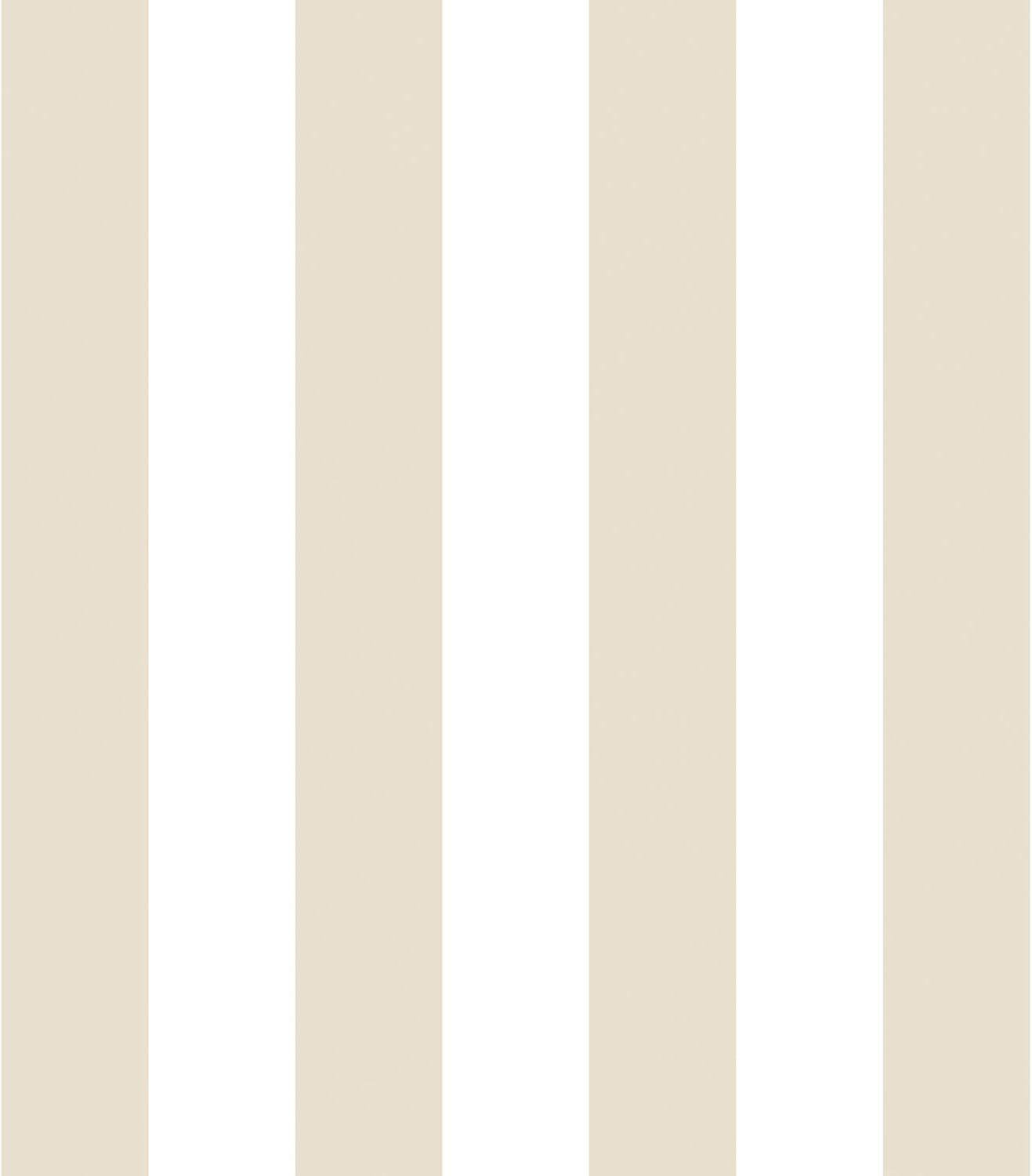 Galerie G67520 Smart Stripes 2, Two Colour Stripes Design Wallpaper, Beige/White, 10m x 53cm