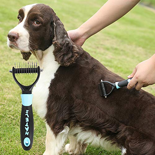 HATELI Self Cleaning Pet Slicker Brush Grooming Hair Deshedding Brush