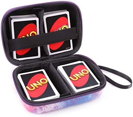 Annle Carrying Case for UNO Cards,Holds up to 400 UNO Cards, Durable EVA Hard Case with Hand Strap (Universe)
