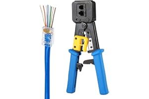 RJ45 Crimp Tool Pass Through Cat5 Cat5e Cat6 Crimping Tool for RJ45/RJ12 Regular - axGear