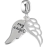 Angel Charm 925 Sterling Silver Wing Pendant Love Bead for Pandora Charms Bracelet Gift for Anniversary Birthday Christmas Day
