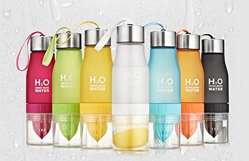 Fruit Infuser Lemon Juice Fruit Bottle Camping Colorful Health Bottle Shaker Frosted Plastic Outdoor Cups 650ml Bottles