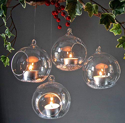 Tealight Glass Candle Holders Crystal Clear Hanging Glass Planters For Indoor And Outdoor Decoration Hanging Glass Pots For Plants Home Decor Diy Crafts Gifts 4 Inch Pack Of 1 Reviews Tips
