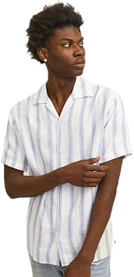 JORNOTO Stripe Resort Camiseta SS, Cloud Dancer, S