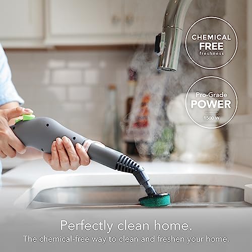 Steamfast SF-370 Canister Cleaner with 15 Accessories-All-Natural, Chemical-Free Pressurized Steam Cleaning for Most Floors, Counters, Appliances, Windows, Autos, and More, 64 inches, White