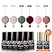 Maphie Gel Nail Polish Sets 6 Colours Glitter UV LED Soak Off Gel Varnish Manicure with FREE TOP BASE COAT SET 6ml