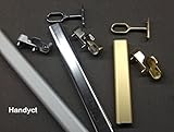 18" LongOval Wardrobe Tube Closet Rod, Dull Brass ( Matt), with supports,And Center Support, 30mm x 15mm x Length inches-18