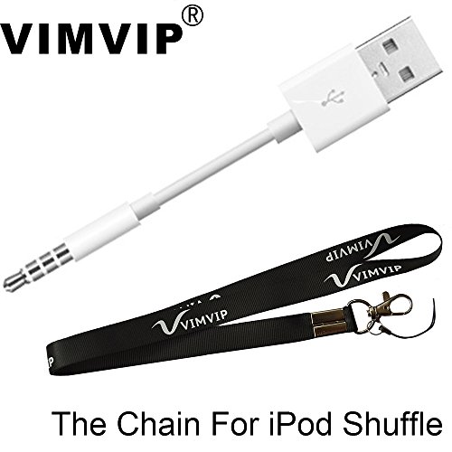 VIMVIP 2 in 1 USB Sync Charger Adapter Cable for Apple iPod Shuffle 3rd, 4th and 5th Gen- White