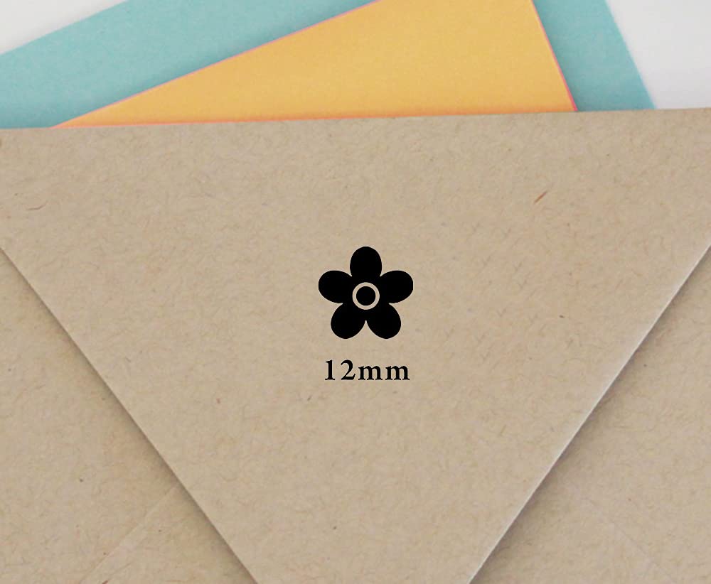Printtoo Flower Self Inking Mini Rubber Stamp Colop Round Decorative Teachers Stamps 12mm