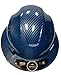 HDPE-Hydro Dipped Blue/Silver Full Brim Safety Hard Hat with Fas trac Suspension
