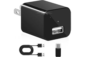 Hidden Camera USB Charger, 1080P HD Mini Spy Cameras Small Nanny Cam with Motion Detection, Loop Recording for Home Security,