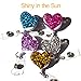 Ascrafter Bling Heart Badge Holder for Women, 5 Pack Glitter Love Heart Retractable Badge Reel Clip on ID Name Card, Colorful ID Badge Clip for ID Tag Nurse Accessories for Work