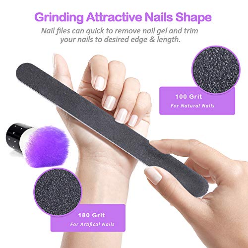 UMIKU Nail Polish Remover Tools Kit 11 Types Nail Files Nail Buffers