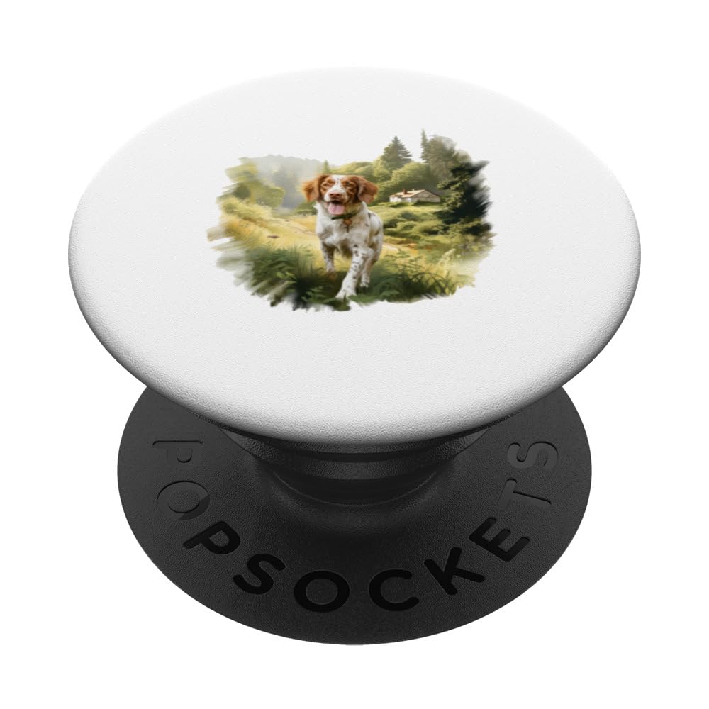 Brittany Sunlit Cottagecore Dog Adventure Dog Lover Pet Owne PopSockets Swappable PopGrip