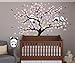 LUCKKYY Three Playful Pandas Bear on Cherry Blossom Tree Wall Decal Tree Wall Sticker Nursery and Children's Room (Pink)