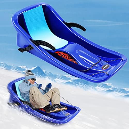 Snow Sled, Toboggan Snow Sleds for Kids with Brakes Handle & Pulling