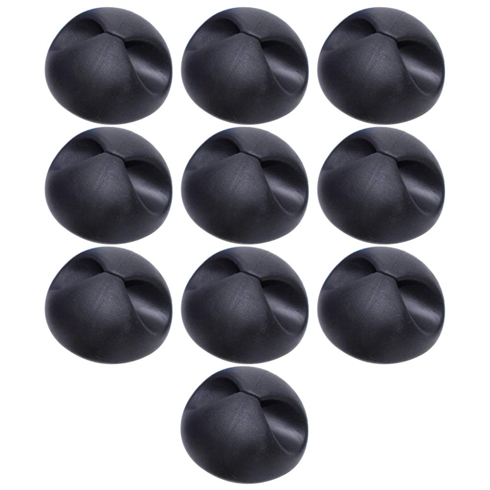 YOFASEN Cable Clips Reusable - Self Adhesive Clips Holders for Cable Management, Black, 10pcs