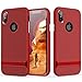 iPhone X/iPhone Xs Case, ROCK [Royce] - Red [Ultra Thin][Heavy Duty][Metal Texture Side Buttons][Dual Layered][Slim Fit][Hard PC + Soft TPU] for Apple iPhone X/iPhone Xs