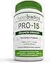PRO-15 Advanced Strength Probiotics for Digestive System and Colon Health - with Best Digestive Enzyme (Protease) and Fiber from Kiwi Extract - Patent