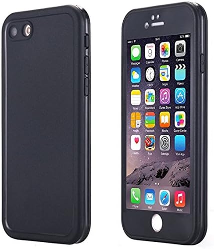 Heavy Duty Cases for iPhone 7 Snow Proof, Shockproof, Dust Proof, Waterproof, Touch ID Compatible. White and Black in color. (Black)