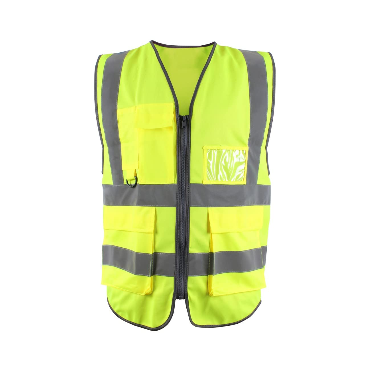 Blackrock Yellow Premium Hi Vis Vest With Pockets, ID Pouch & Key Loop, Mens Womens Reflective High Vis Vests with Pockets & Secure Zip, Safety Vest Security Clothing, Fully EN Certified - Size 2XL
