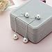 Cat Eye Jewels Solid S925 Sterling Silver 8-10mm Button Ball Dangle Drop Double Pearl Stud Earrings for Women Girls