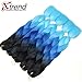XtrendHair 5pcs 3 Tone Ombre Braiding Hair Multicolor Crochet Braids Synthetic Hair for Women Hair Extensions 24 Inch (48#, 5pcs/Lot)