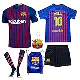 BARCA2018 Barcelona NB Messi Suarez Coutinho No Name 2018 2019 18 19 Kid Youth Replica Home Jersey Kit : Shirt, Short, Socks, Bag, PVC Key (Please Check Sizing Measurements!!!)