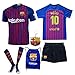 BARCA2018 Barcelona NB Messi Suarez Coutinho No Name 2018 2019 18 19 Kid Youth Replica Home Jersey Kit : Shirt, Short, Socks, Bag, PVC Key (Please Check Sizing Measurements!!!)