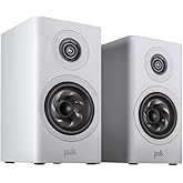 Polk Reserve R100 Bookshelf Speaker for Home Theater Audio & Home Stereo Speakers, 1" Pinnacle Ring Tweeter & 5.25" Turbine Woofer, Hi-Res, Dolby Atmos & IMAX Enhanced, Wall Mountable, White