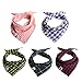 EXPEDER Dog Bandanas 5 Pack Plaid Triangle Scarfs Washable Triangle Bibs for Pets Dog and Cat