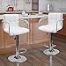 Homall Modern PU Leather Swivel Adjustable Barstools,Synthetic Leather Hydraulic Counter Stools Square Height Bar Stool with Arms Set of 2 (White)