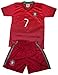 FWC 2014 Portugal Kids Home Jersey & Short #7 RONALDO Youth Sizes (L (Ages 8-9))