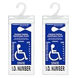 Handicap Parking Placard Holder, Ultra Transparent Disabled Parking Permit Placard Protective Holder Cover with Large Hanger by Tbuymax (Set of 2)