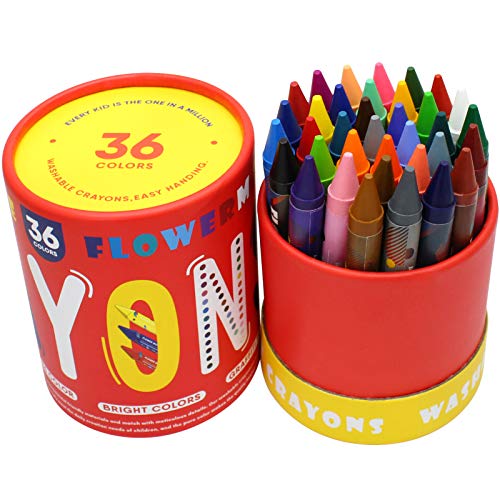 Large Crayons for Kids Ages 24, 36 Colors Nontoxic Crayons for