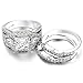 ZHENYUL Women's Gorgeous Wedding Ring 3 Piece Sets Engagement Bridal Band 18K White Gold Plated Cubic Zirconia