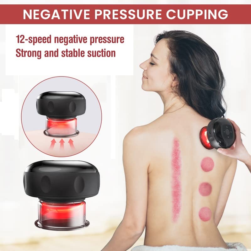 AIHAOYU Smart Cupping Therapy Set,Upgrade Cellulite Remover Massager,Rechargeable 4 in 1 Vacuum Therapy Machine for Pain Relief, Electric Gua Sha Cupping Massage Tool (12 Level-Black)