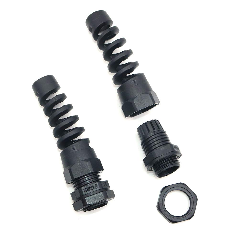 Namvo20 Pieces Waterproof M16 Cable Connectors Spiral Strain Relief Protector - Black - Image 5