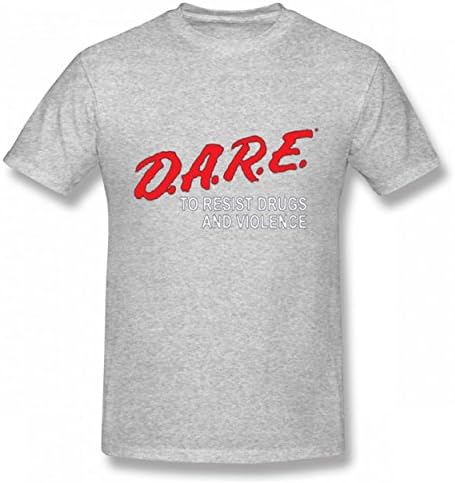 MNXBEST Dare Tshirt fad Print T-Shirts Valentine Day Men's Tee Gray