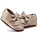 DELEBAO Infant Toddler Baby Soft Sole Tassel Bowknot Moccasinss Crib Shoes (12-18 Months, Gold)