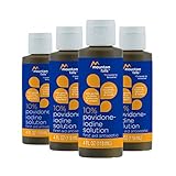 Mountain Falls 10% Povidone Iodine Solution First Aid Antiseptic for Minor Burns, Cuts, and Scrapes, Compare to Betadine, 4 Fluid Ounce (Pack of 4)
