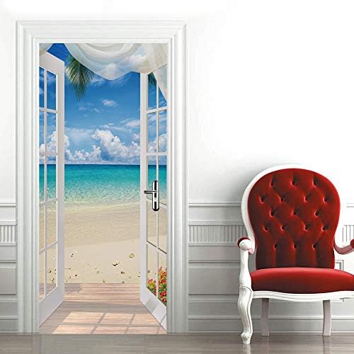 Zddbd Sticker De Porte Trompe L Oeil Effect 3d Muraux Decoration Porte Vitree Pvc Impermeable Pour Chambre Salle De Bain Cuisine Decoration 77x200cm Amazon Fr Cuisine Maison