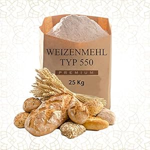 Weizenmehl Typ 550 – 25Kg (Für BROT, BRÖTCHEN, PIZZA usw)