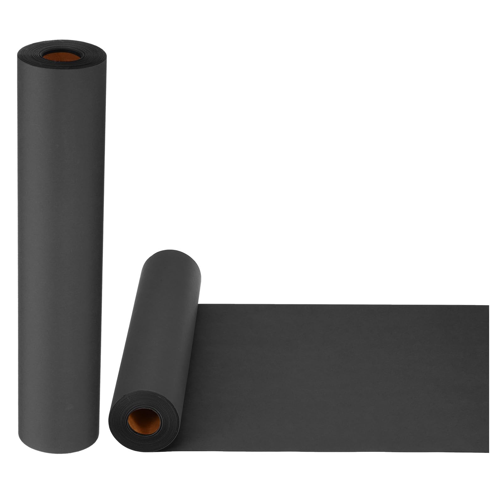 PATIKIL Wrapping Paper, 2 Pack 15"x1000"(80') Bulletin Board Paper Roll Kraft Paper Roll Construction 80GSM for Shipping Packing Gift Wrapping Craft Flower Bouquet Christmas, Black