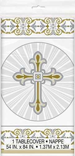 Radiant Cross Religious Celebration Party Tableware Plate and Napkin Set (Gold, Deluxe Party) - Thumbnail 3