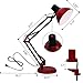 ToJane Red Desk Lamp Swing Arm, Modern Architect Table Lamp,Small Desk Lamp for Office/Students,with Extra Clamp Mount