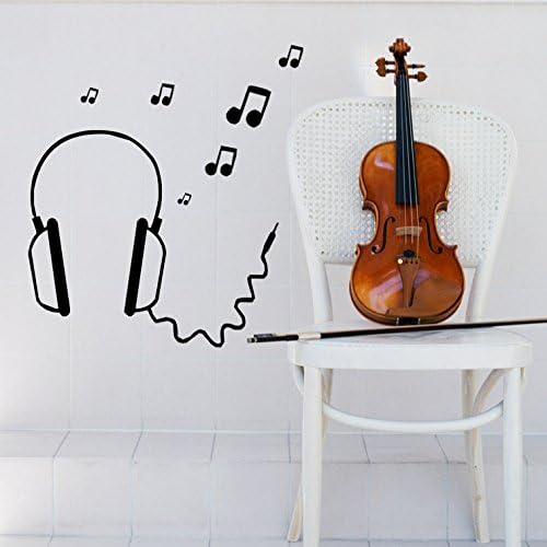 GOUZI Boys Boys Hostel bar KTV sing Headset Music, Orange Removable wall sticker For Bedroom Living Room Background Wall Bathroom Study Barber Shop